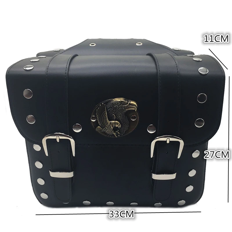 Для Harley черный PU кожаный мотоцикл мотокофр Боковая Сумка Клинч Болт седельные сумки левый и правый заднее сиденье седельная сумка