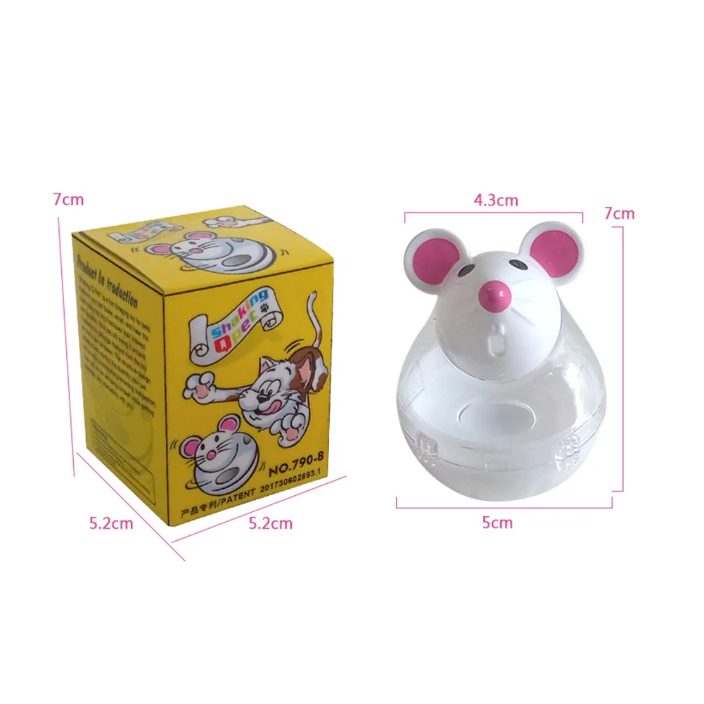 Pet Feeder Toy Cat Mice Shape Food Rolling Leakage Dispenser Bowl Kitten Playing Training Educational Toys