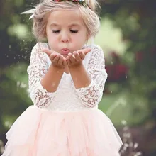 Милое осеннее кружевное платье для девочек