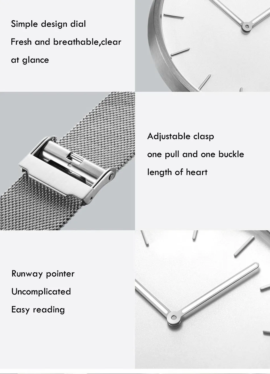 Xiaomi TwentySeventeen Stainless Quartz Couple Wristwatch Men Women Watch Waterproof Steel Strap Bracelet 3ATM Gift For Lover (15)