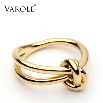 

High Quality Wedding Knotted Rings for Women Gold Color Anillos Mujer Anel Christmas Present