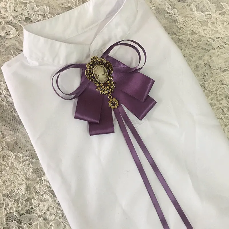 Ribbon Bowtie Мужской женский свитер, рубашка, булавка-ленточка, заколки, галстук-платок, новинка, Свадебная вечеринка, Бабочка, сплав, горный хрусталь, кристалл, галстук-бабочка, Женский Галстук - Цвет: Ribbon Bowtie