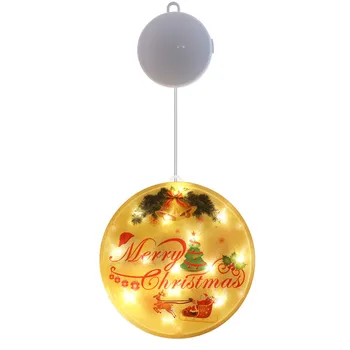 

3D Window Hanging Merry Christmas Pattern LED String Light Decorative Lamp for Room Garland Home Night Lamp Holiday Lantern