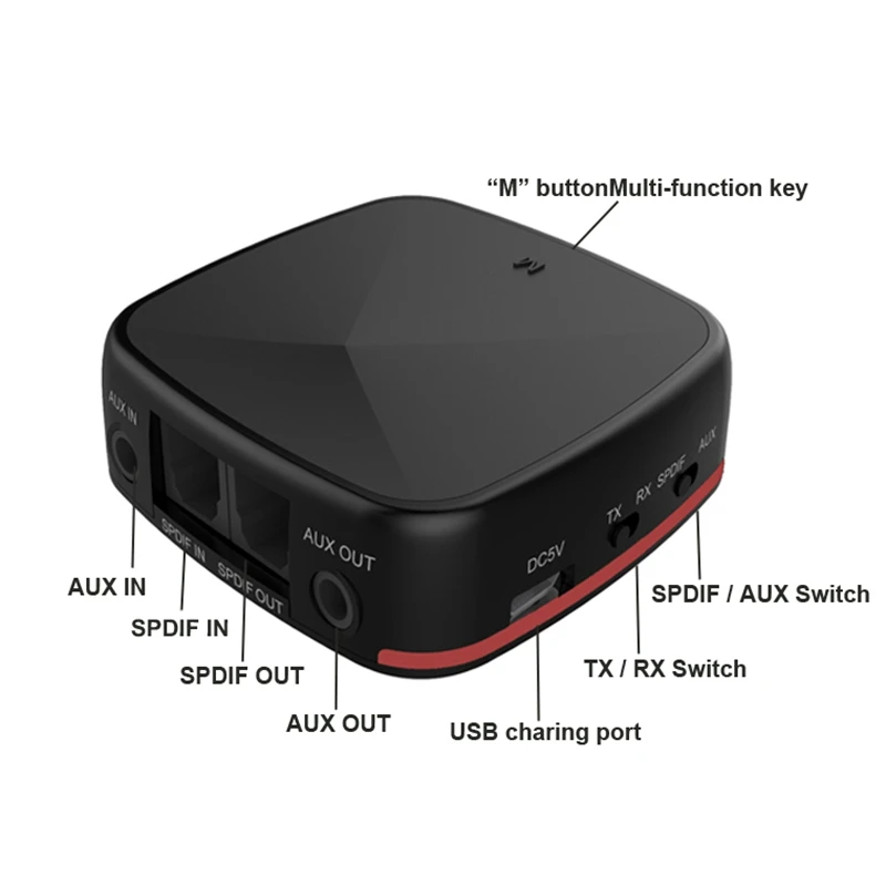 Bluetooth 5 0 передатчик приемник CSR8675 APTX HD/LL мини беспроводной o адаптер 3 мм AUX/SPDIF/RCA для
