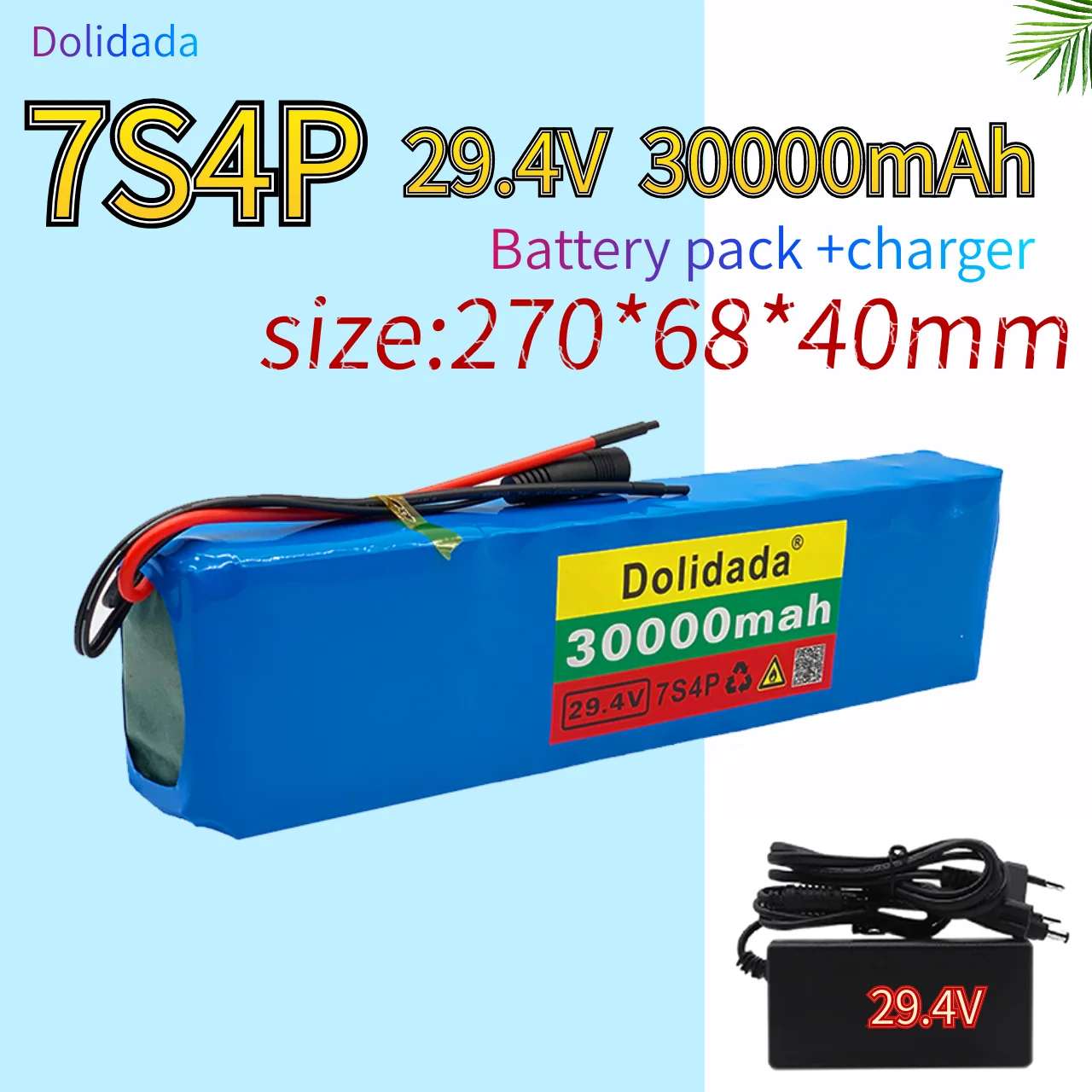

2021 new 7s4p 30000 mAh electric bicycle motor eBike scooter lithium ion battery pack 29.4V 18650 rechargeable battery + charger