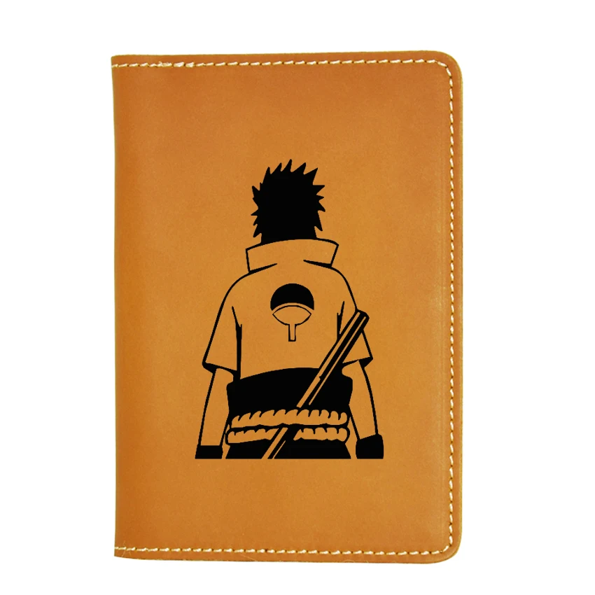 Выгравированная картина Наруто Саскэ Утиха обложки на загранпаспорт пользовательское имя мужской паспорт бумажник подарки простой кожаный обложка для паспорта
