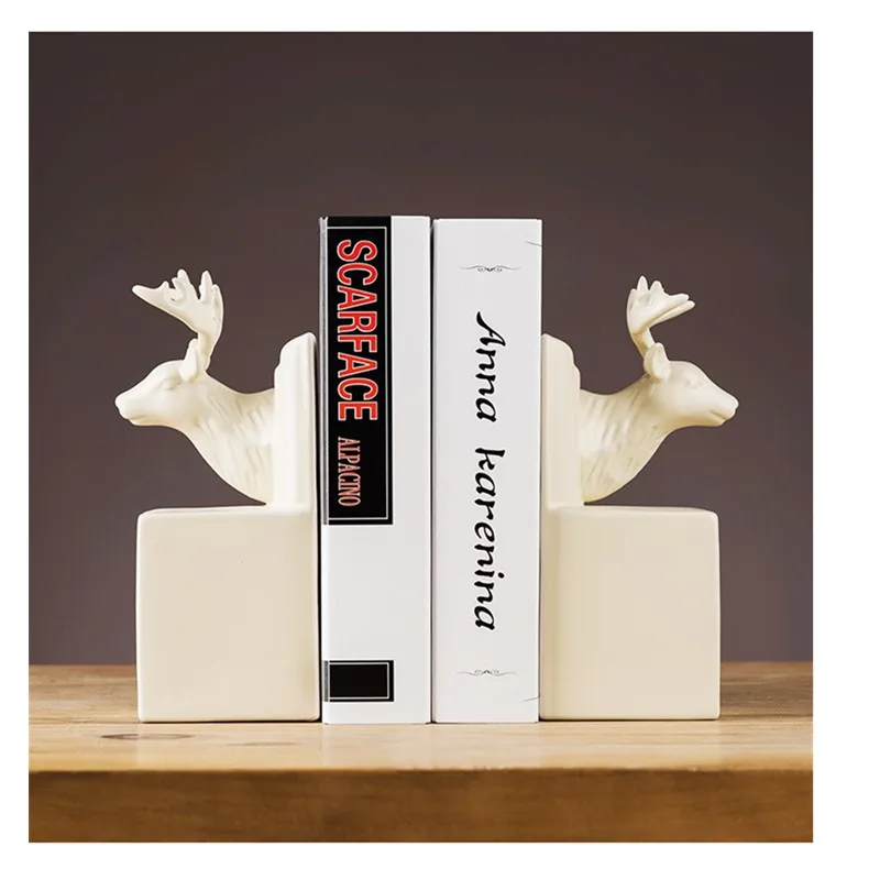 Северная Европа голова оленя декоративная керамическая книга статуи керамические s Фигурка Коллекция Модель игрушки B164