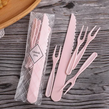

10Set Disposable Tableware Convenient Multi-Function Moon Cake Utensils Set Party Supplies Plastic Tableware For Dessert Pastry