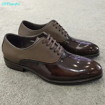 

QYFCIOUFU Stitching Mens Formal Shoes Genuine Leather Oxford Shoes For Men 2020 Dress Shoes Wedding Shoes Laces Leather Brogues