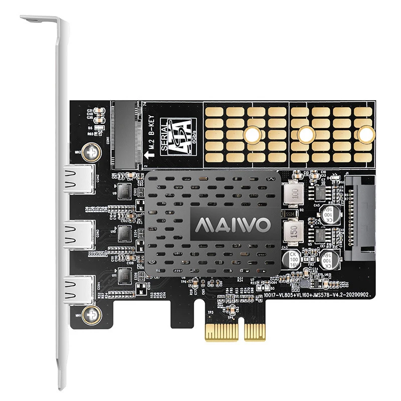 Maiwo-cartão de expansão pcie x1 para 3