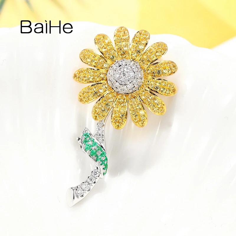 BAIHE однотонные 14K белые желтые Золотые