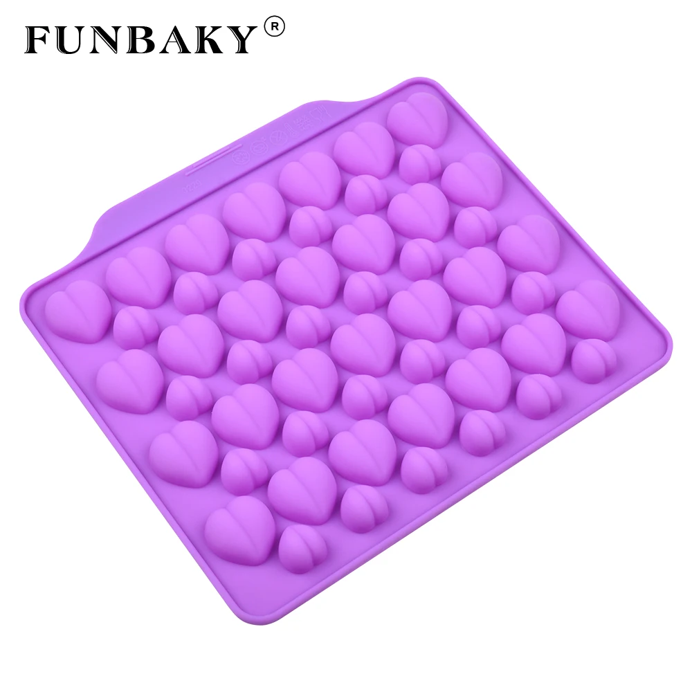 FUNBAKY сердце шоколадные формы для выпечки формы для торта Экологичные силиконовые формы DIY пищевой 52 полости