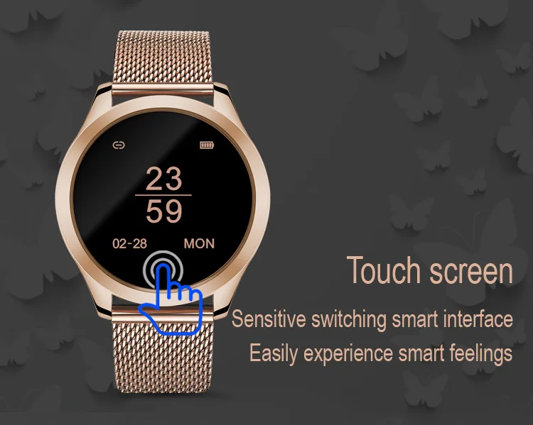 Vwar Смарт-часы для женщин IP68 Водонепроницаемый мониторинг сердечного ритма Bluetooth для Android IOS фитнес-браслет VS KW20 умные часы KW10