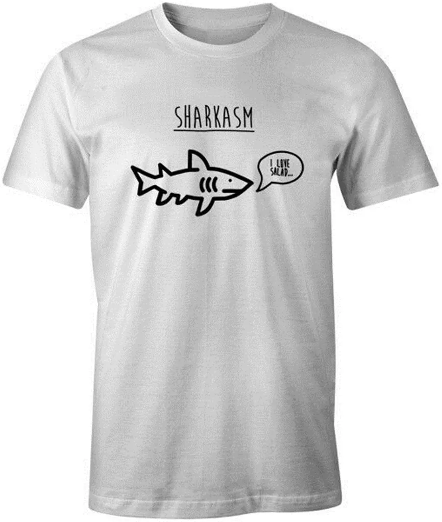 Sharkasm забавная Цитата шутка юморная футболка отличный подарок модная мужская