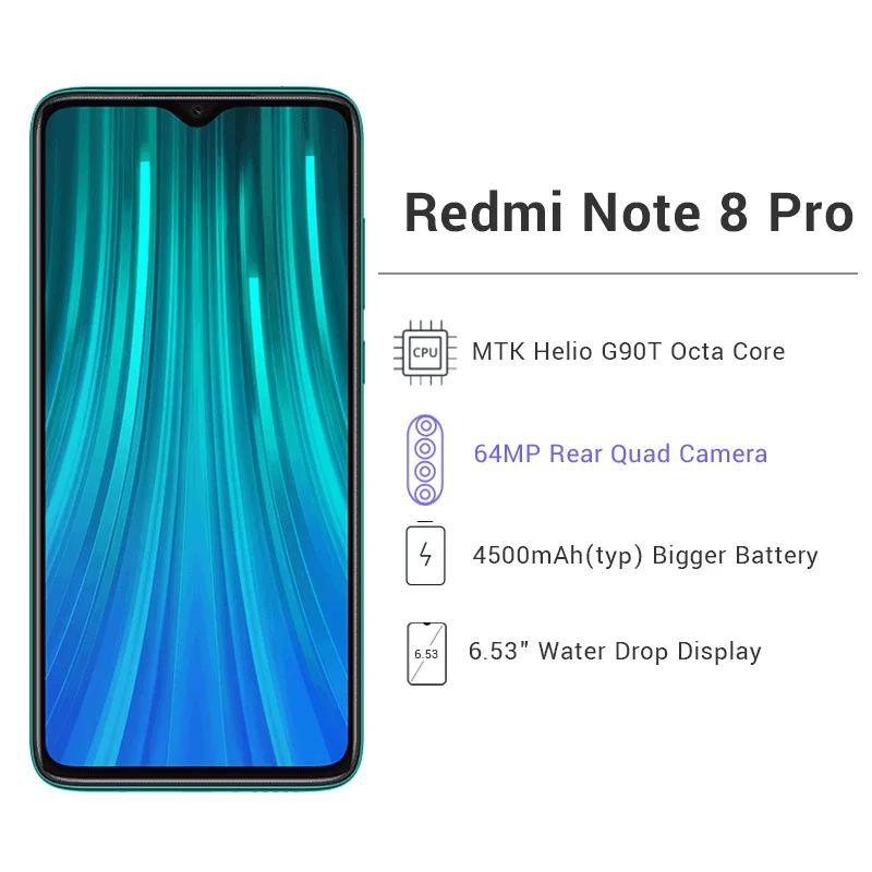 Смартфон Xiaomi Redmi Note 8 Pro 6 + 64 ГБ экран 53 дюйма MTK Helio G90T NFC|Смартфоны| |