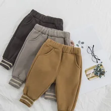 Детские леггинсы От 1 до 3 лет на осень и Новинка зимы Стиль, из вельвета, для мальчика, плотные штаны; Детские нить брюки для девочек верхняя одежда для девочек зимняя одежда для детей от 2