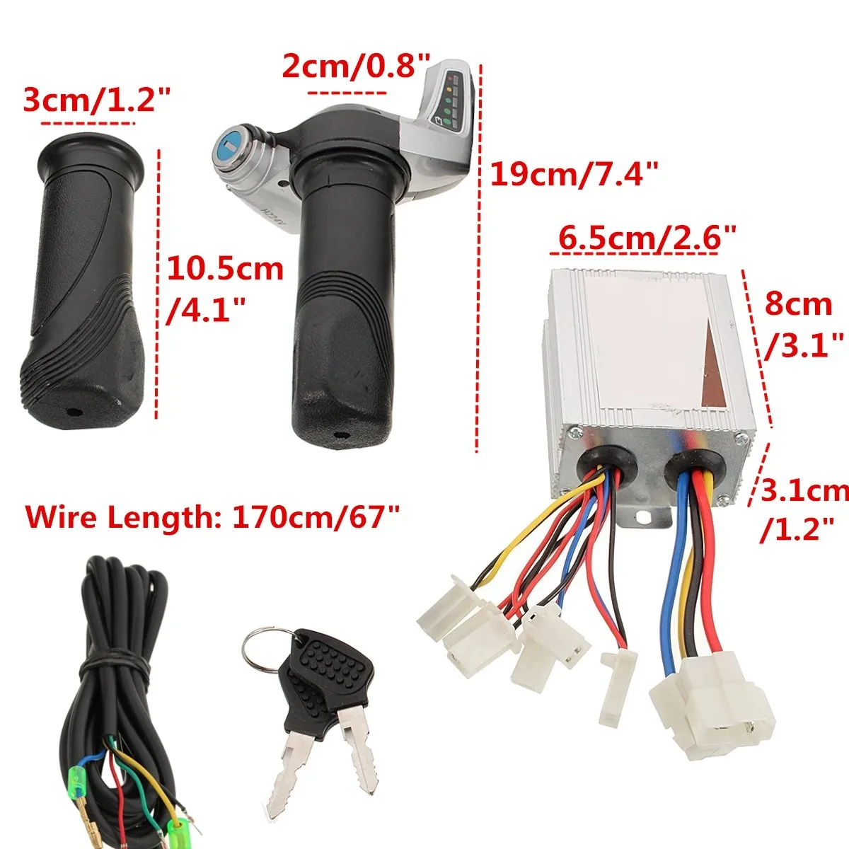 DC 24V 500W Матовый контроллер электрический дроссель скутера Скручивающиеся ручки Комплект дисплея питания
