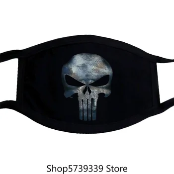 

Punisher No Sweat Skull Logo Mask Washable Reusable Mask for Unisex Black