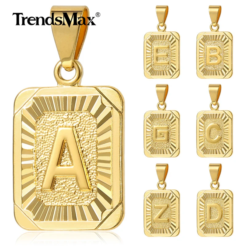Initial letter Pendant Necklace a b c Charm Gold Capital Letter necklace for Women girl Cuban Link Chain Dropshipping GPM05C - Image 2