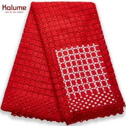 Kalume Tulle Lace Fabric By Yards Liberty African Nigerian Guipure Cord Lace Fabric 2022 For Sewing Diy Christmas Dress F2686