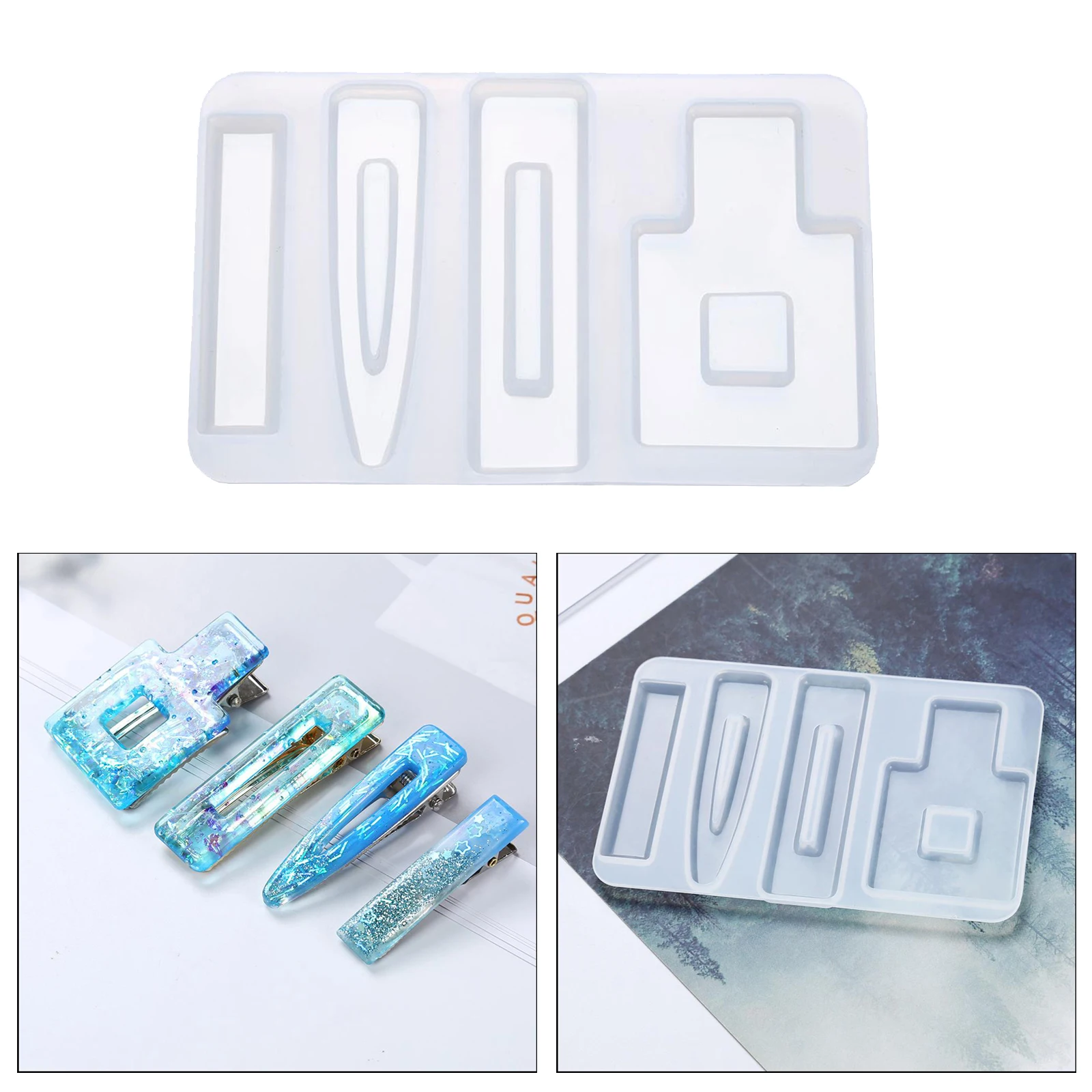 2 Packs Molds DIY Hair Pin Casting Mold Kit for Hair Clip Silicone Molds, Easy and Durable to Use
