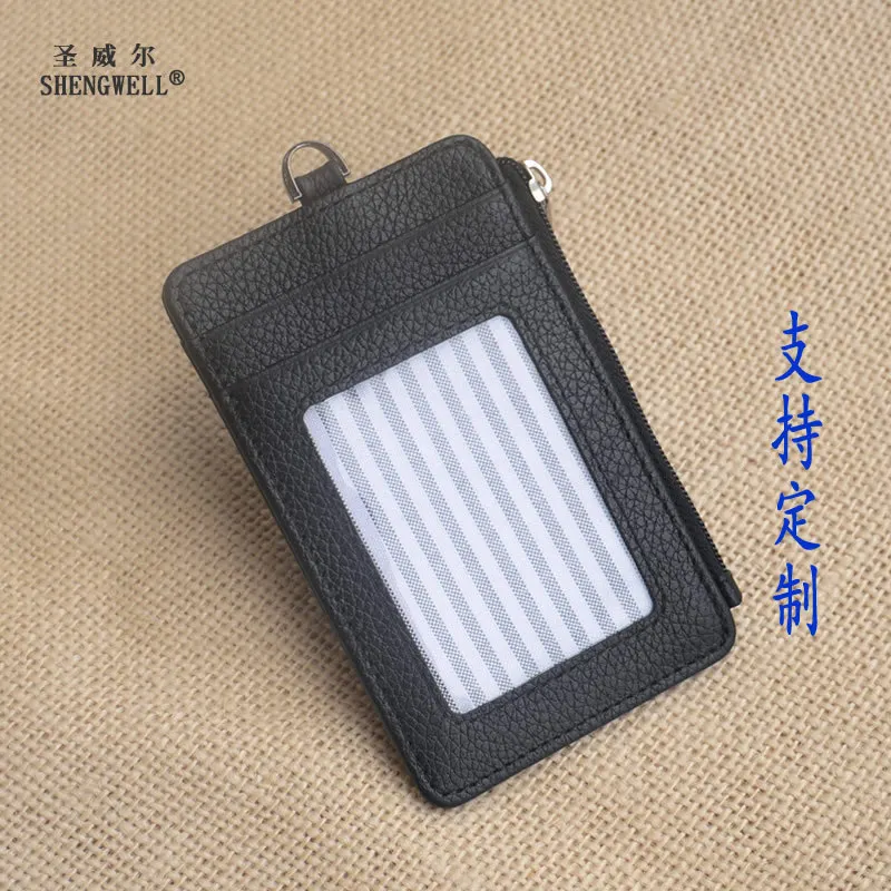 

Korean-style Leather Card Holder Purse Bus Access Card Employee Card Tag Badge Cover Batch Set