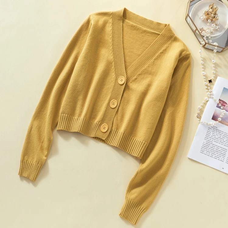 Colorfaith New Autumn Winter Women's Sweaters Cardigans Minimalist Knitting Tops Fashionable Korean Style Ladies SW8864