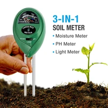 Humidité du sol 3 en 1, testeur de PH de l'eau, de l'acidité, de la lumière du soleil, des plantes de jardin, des fleurs, Instrument