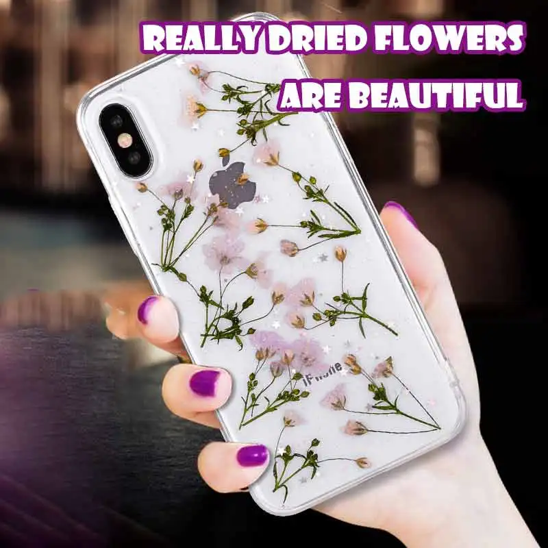 

For iPhone XS Max XS X XR 6 6s Plus 7 8 Case Small floral Transparent phone Anti-fall Cover For iPhone 7 8 Plus Funda Caphina