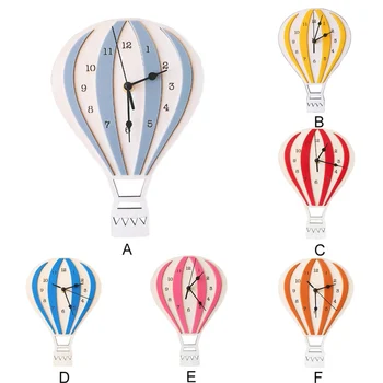 

Nordic style children cartoon hot air balloon clock mute clock room cute wall clock children unique gifts home decorations