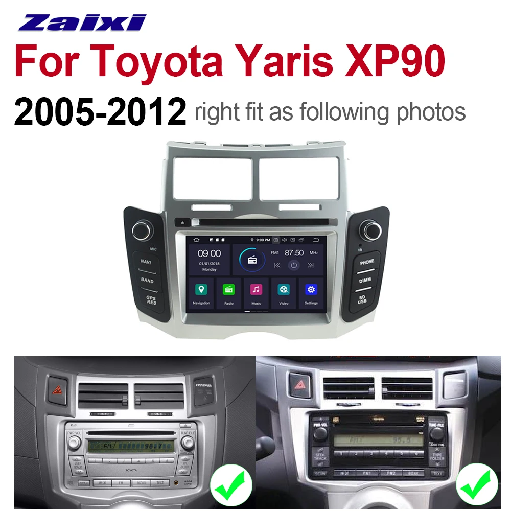 Для автомобилей Toyota Yaris XP90 2005 2006 2007 2008 2009 2010 20112012 Android GPS навигация Мультимедийная