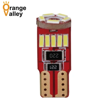 

100Pcs T10 W5W 15 LED 4014 Car Led Wedge Light 12V Marker Side Dome Interior Lamp Reverse License Plate Bulb