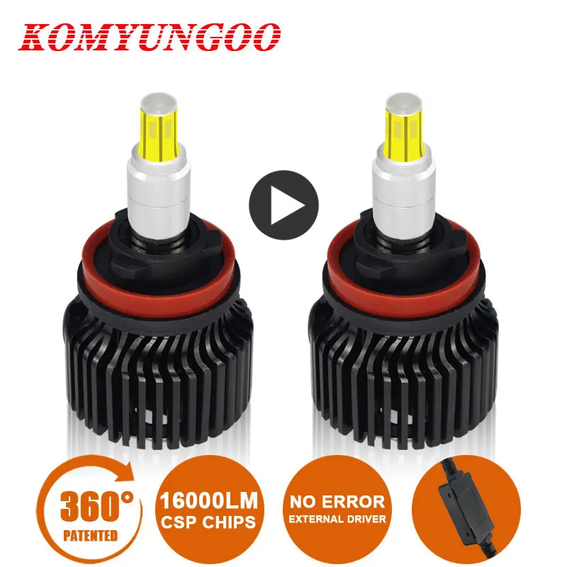 16000LM H11 LED Лампы 360 градусов Автомобильные фары H1 H7 Led Студийного освещения 9005 9006 9012