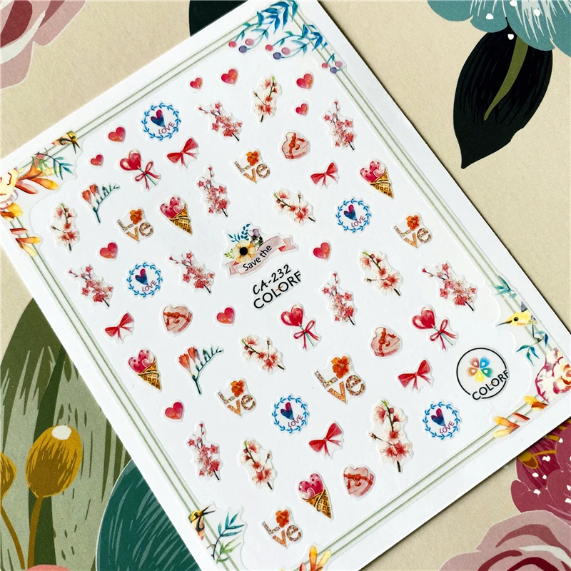 CA-211-264 Belle beauty цветок кошка Роза 3D наклейка для ногтей Наклейка для ногтей украшение для ногтей инструмент для ногтей украшение для ногтей - Цвет: CA-232