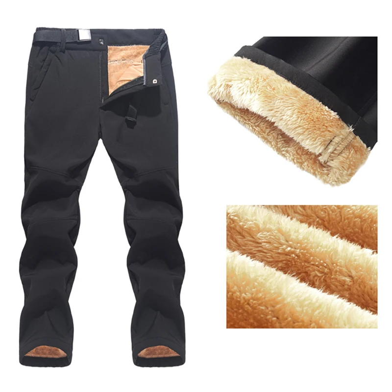 TRVLWEGO 겨울 하이킹 바지 캠핑 남성 여성 방수 따뜻한 소프트 쉘 양털 야외 스포츠 낚시 스키 트레킹 바지
