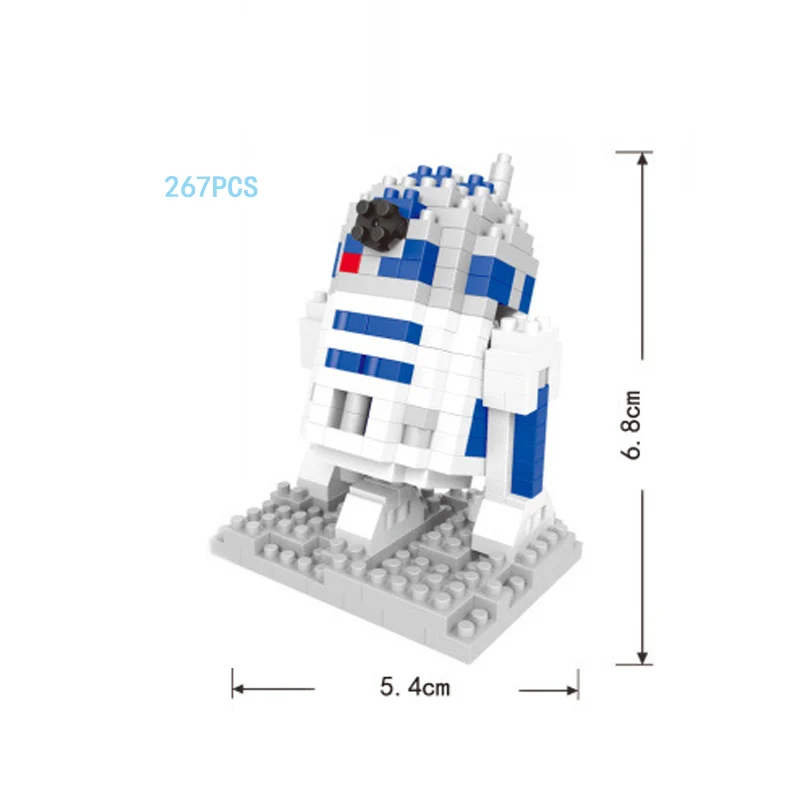 Горячий фильм космические войны R2-D2 умный робот микро алмазный строительный блок R2D2 Звездные боевые фигурки нанокирпичи игрушки коллекция для подарка