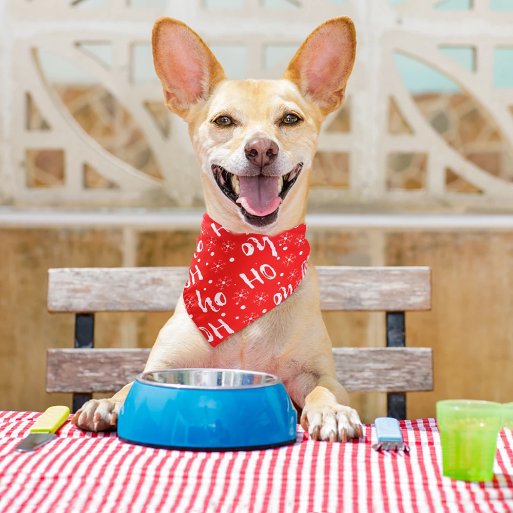 

7-Colors Christmas Pet Neckerchief Saliva Towel Dog Ribbon Collar Saliva Towel Scarf Collar Adjustable Button Triangle Collar