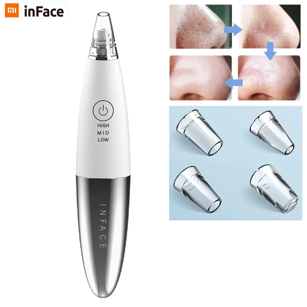 Xiaomi InFace Electric Blackhead Remover Vacuum Suction Dermabrasion Acne Pore Peeling Face Clean Facial Skin Care Beauty Tools