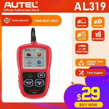 

Autel AutoLink AL319 Auto Code Reader Diagnostic Tool OBD2 Scanner autel al319 automotriz read and erase code PK elm327 ML319