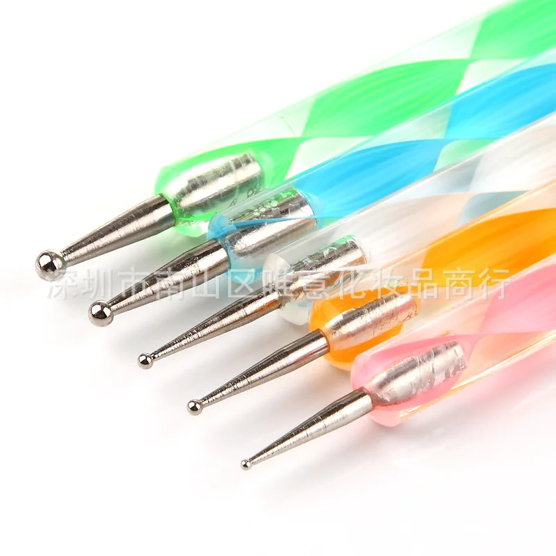 Manicure Implement Double Headed Nail Diamond Pen Manicure Nail Polish UV Polish dian hua bi 5 Manicure Set