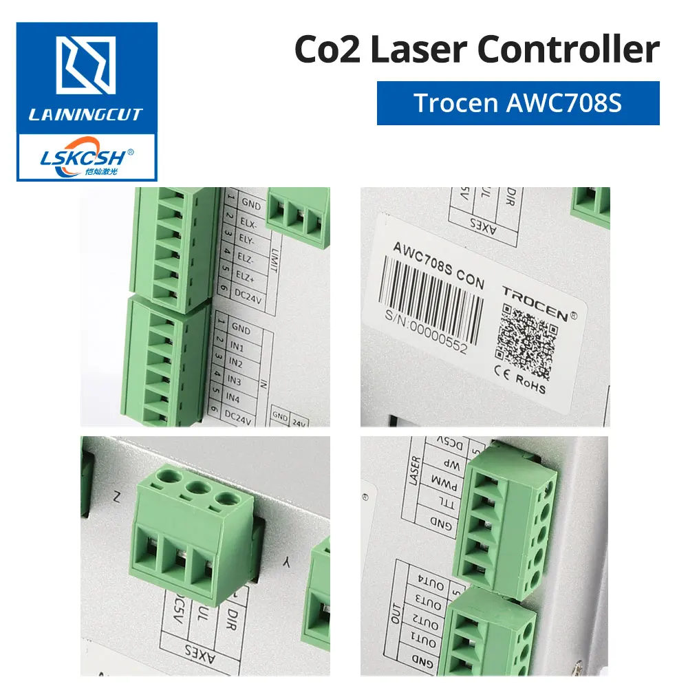 CO2 лазерный контроллер системы Trocen AWC708S для Co2 лазерной гравировки резки замена AWC708C Lite Ruida Leetro