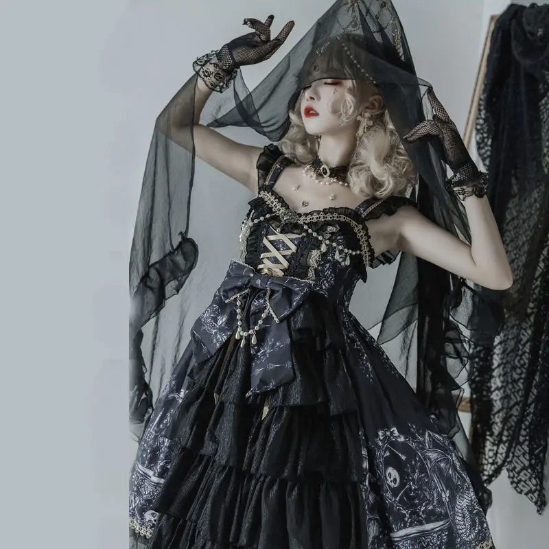 Lolita abbigliamento donna stile gotico angelo scuro alba angelo fiocco in  pizzo abiti da principessa stile palazzo di lusso abito da tè dolce|Lolita  Dresses| - AliExpress