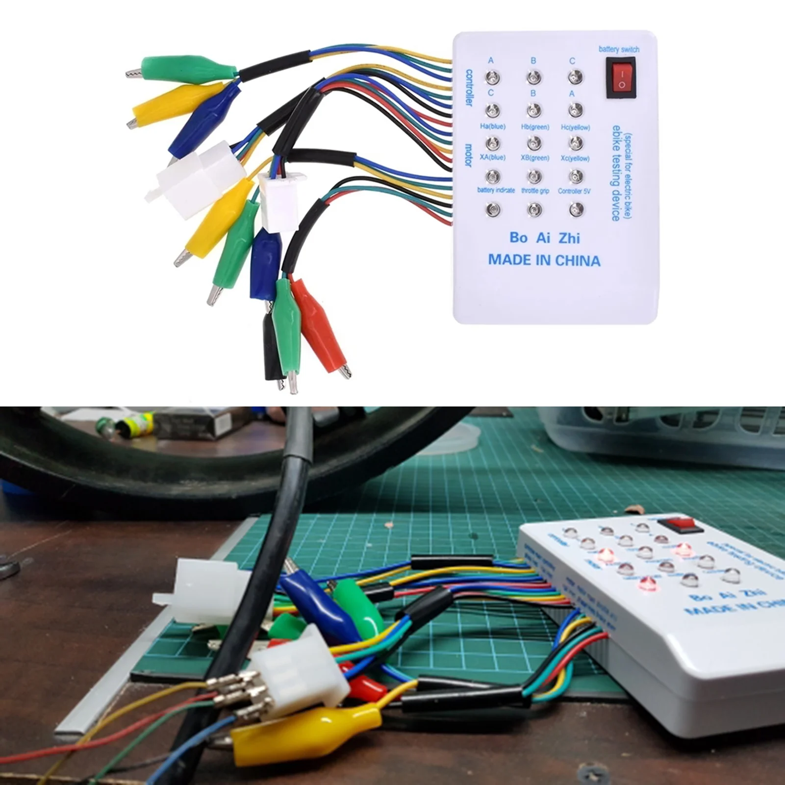 Brushless Motor Tester Electro Car E-Bike Scooter Brushless Motor Controller Tester 24V/36V/48V/60V/72V