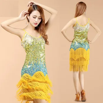 

Latin Dance Dress for Women Girls Sexy Tassel Latin Dance Skirt Competition Wear Latin Dance Dress Women