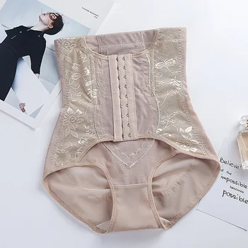 

Thin Gauze Shaping Pants High-waisted Lace Buttock Lifting Corset Buckle Body-hugging Postpartum Abdomen Pants