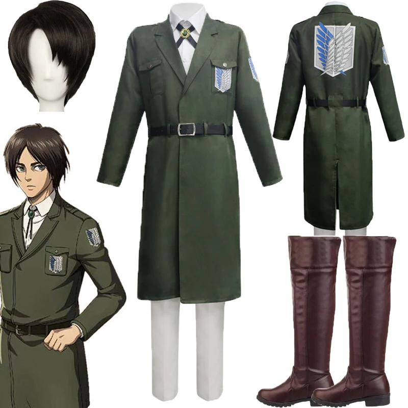 Attack on Titan Косплэй костюм из телепередачи мастера меча онлайн Обувь Зеленый плащ
