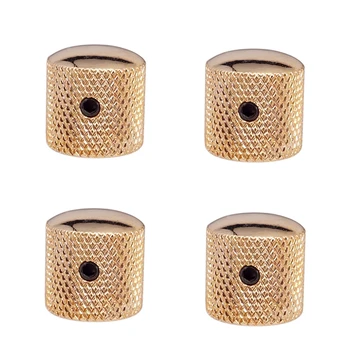 

Durable Bass/Guitar Iron Volume Tone Control Knobs Golden 19 X 18mm 4PCS