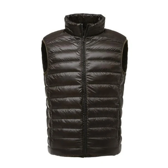 Men Thin Domn Vest Casual Light Men Down Vest Top Selling Zipper Big Size New Arrival 6 Colors Male White Duck Down Vest MWB014 Armygreen