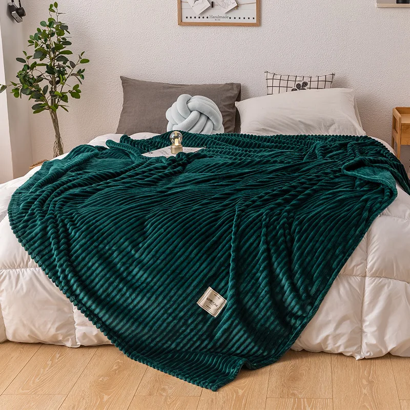 Winter Thicken Solid Colors Lamb Cashmere Blanket for Single Double Flannel Blankets Sofa Bed Travel Portable Cold-Proof | Дом и сад