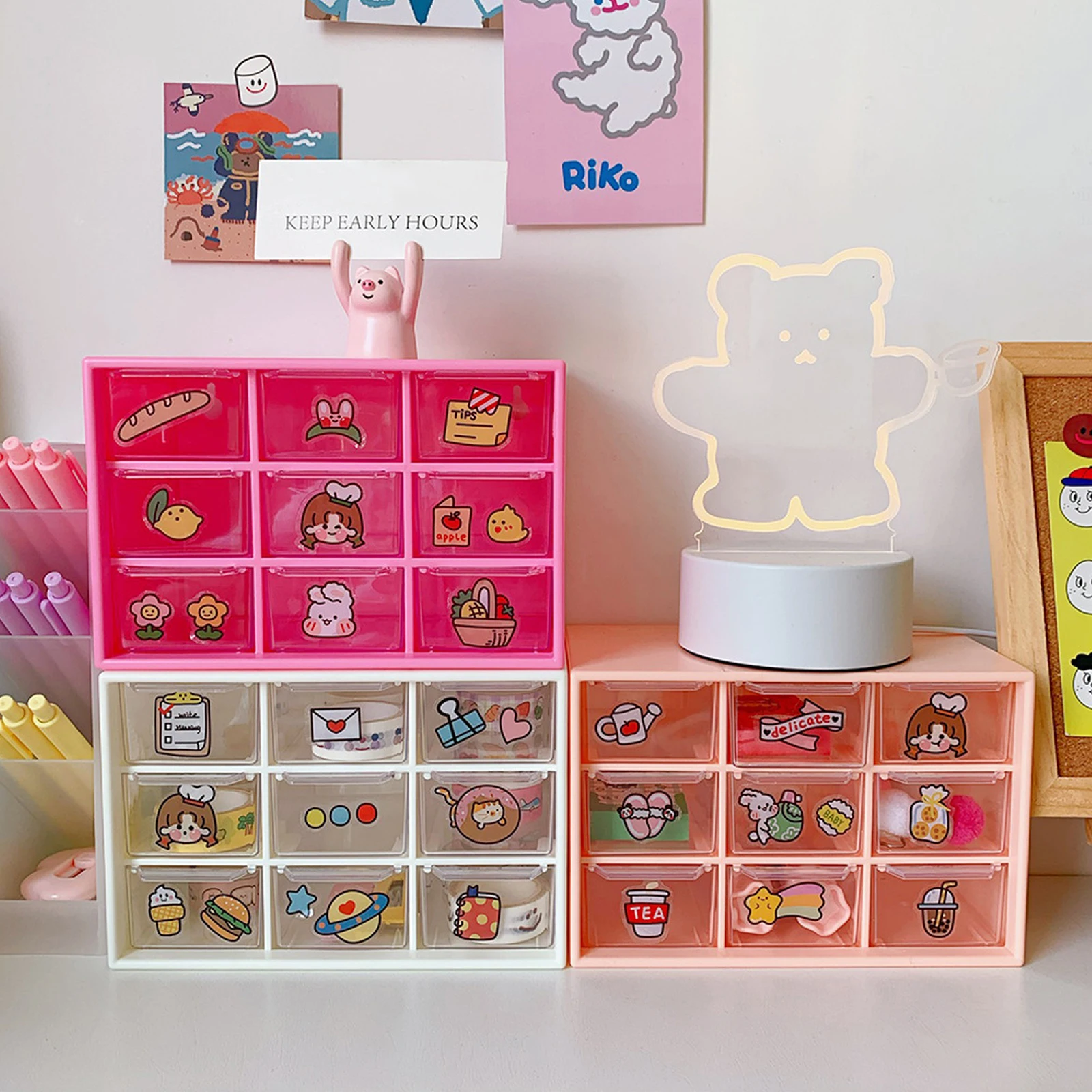 Ящик для хранения бытовой прозрачный пластиковый чехол Настольная полка ящик